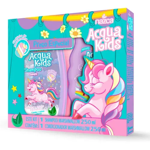 Kit Acqua Kids Marshmallow com 1 Shampoo 250ml + 1 Condicionador 250ml