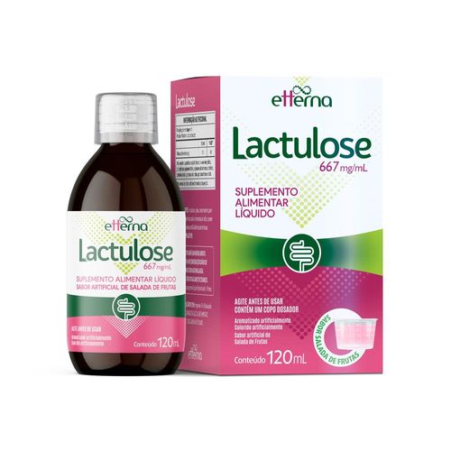 Lactulose 667mg/ml Etterna Sabor Salada de Frutas Suplemento Alimentar Líquido 120ml