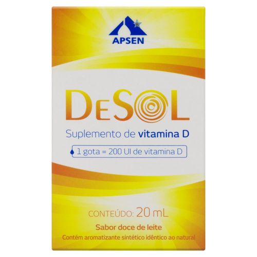 Vitamina D 200UI Sabor Doce de Leite Desol Solução 20ml