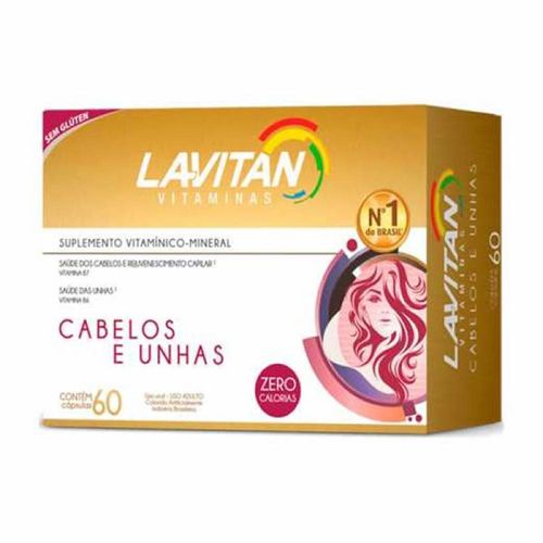 Suplemento Vitamínico para Cabelos E Unhas Lavitan com 60 Cápsulas
