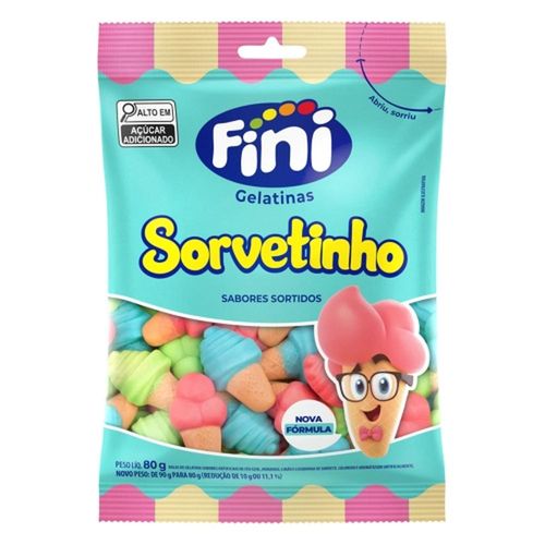 Balas de Gelatina Fini Sorvetinho 90g