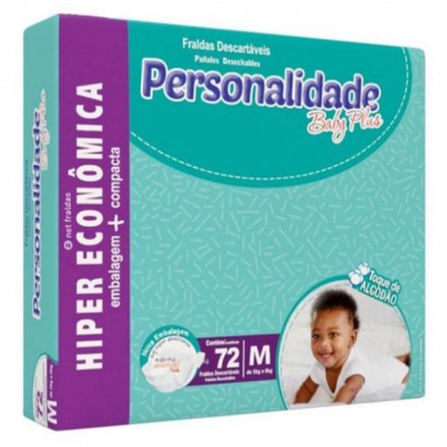 Fralda Personalidade Baby Plus M com 72 Unidades