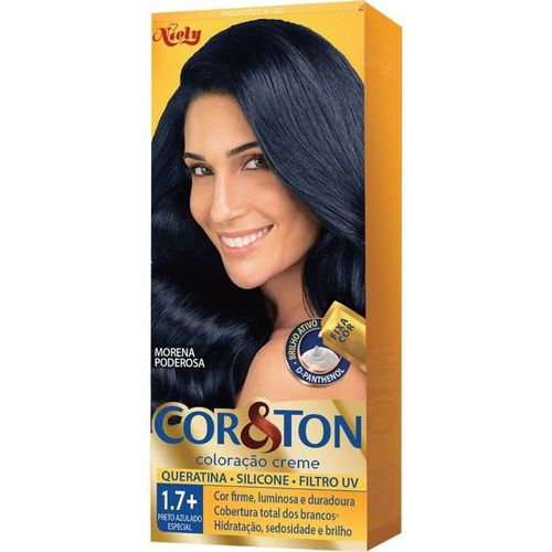 Mini Kit Cor&Ton Coloração Permanente 1.7+ Preto Azulado Especial com 1 Unidade