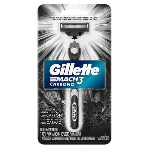 Aparelho de Barbear Gillette Mach3 Carbono com 1 Unidade