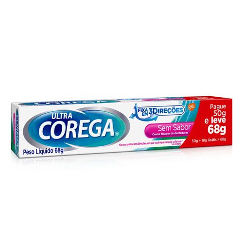 Creme Fixador de Dentadura Ultra Corega Sem Sabor 68g