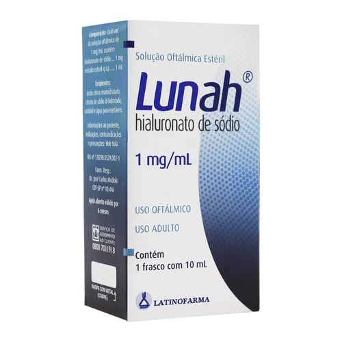 Lunah 1mg/ml Colírio 10ml