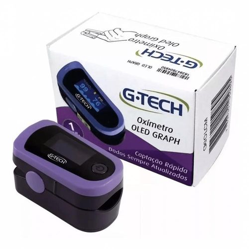 Oxímetro de Dedo e Pulso Portátil G-Tech com 1 Unidade