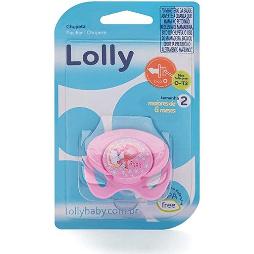 Chupeta Tip Lolly Tamanho 2 Silicone Ortodôntica Rosa com 1 Unidade