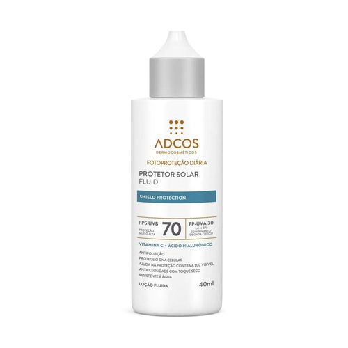 Protetor Solar Facial FPS 70 Adcos Aqua Fluid Shield Protection Incolor 40ml