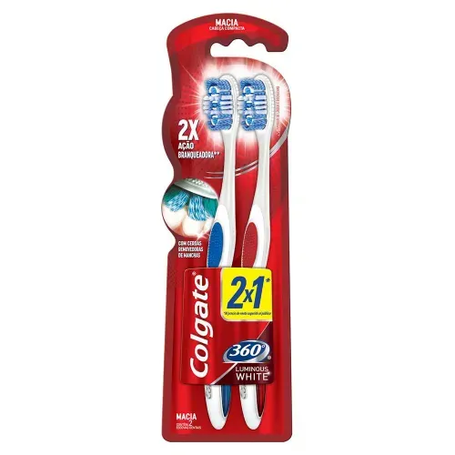 Kit Escova Dental Colgate 360 Luminous White Pague 1 e Leve 2 Unidades