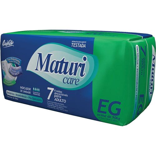 Fraldas Descartáveis Geriátricas Capricho Maturi Care Tamanho EG com 7 Unidades