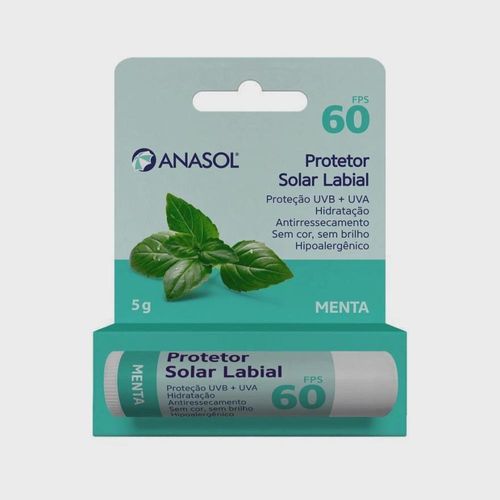 Protetor Solar Labial Anasol FPS 60 Menta 5g