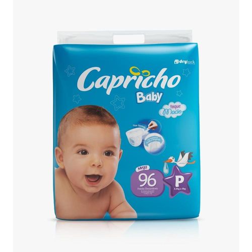 Fralda Capricho Baby Mega P com 96 Unidades