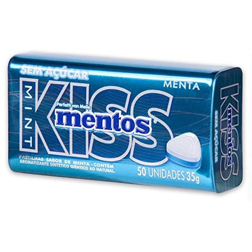 Bala Kiss Mentos Sabor Menta Sem Açúcar com 50 Unidades