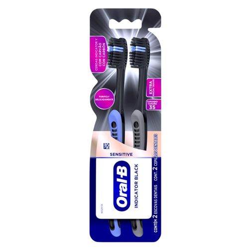 Escova de Dente Oral-B Indicator Black Sensitive com 2 Unidades