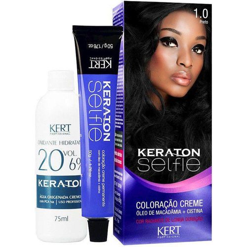 Keraton Selfie Creme Coloração Individual 1.0 Preto 50g