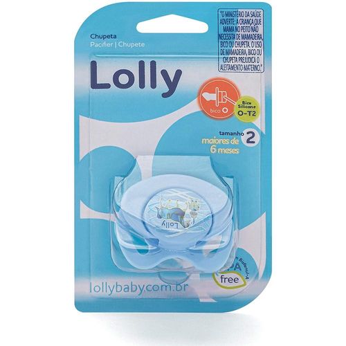 Chupeta Tip Lolly Tamanho 2 Silicone Ortodôntica Azul com 1 Unidade