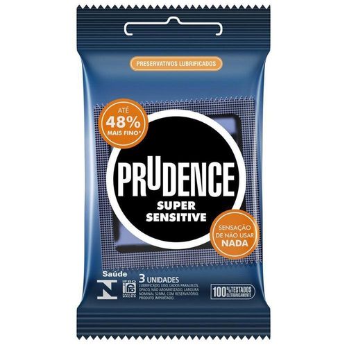 Preservativo Prudence Super Sensitive com 3 Unidades