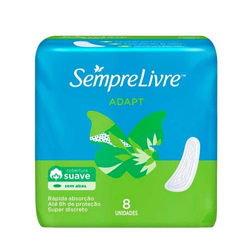 Absorvente Sempre Livre Adapt sem Abas com 8 Unidades