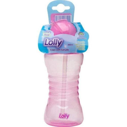 Copo Treinamento Lolly Clean com Canudo Rosa Capacidade 300ml