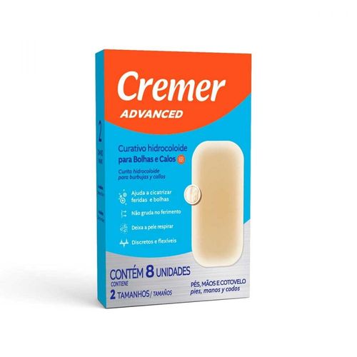 Curativo Hidrocolóide Cremer para Bolhas e Calos com 8 Unidades
