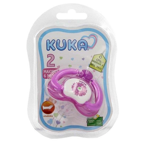 Chupeta Kuka Lovely Fase 2 Rosa com 1 Unidade