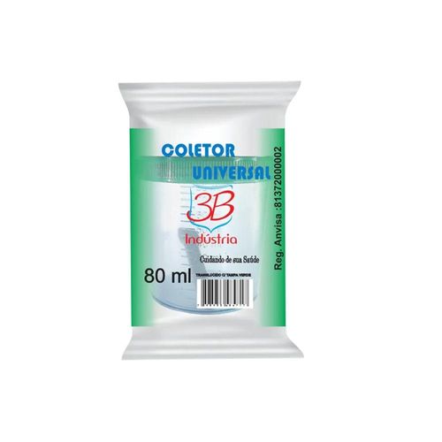 Coletor Universal Transparente 3B Tampa Verde 80ml