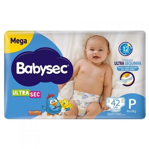 Fralda Babysec Galinha Pintadinha P com 42 Unidades