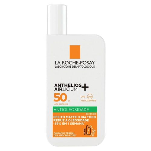 Protetor Solar Facial La Roche-Posay Anthelios Airlicium Fluído Antioleosidade Sem Cor FPS 50 40ml