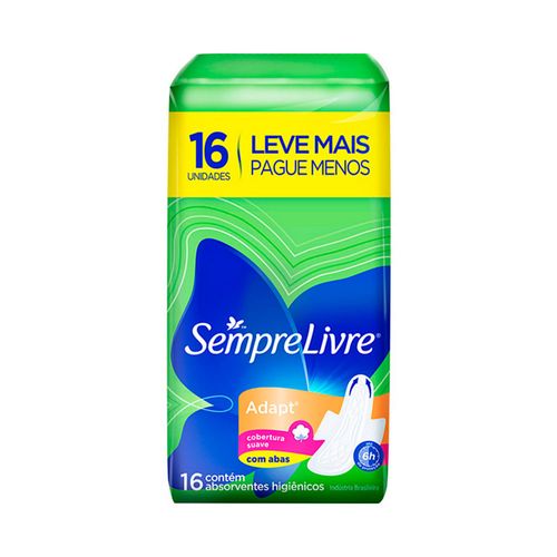 Absorvente Sempre Livre Suave Com Abas com 16 Unidades