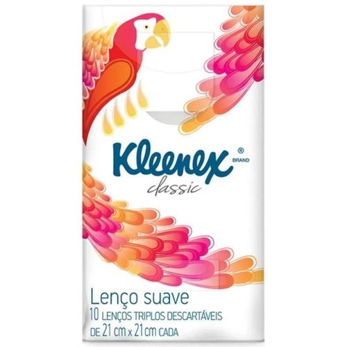Lenço Papel Kleenex Facial Bolso com 10 Unidades