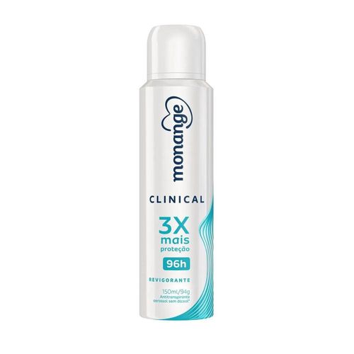 Desodorante Antitranspirante Aerosol Monange Clinical Revigorante Feminino 96H 150ml