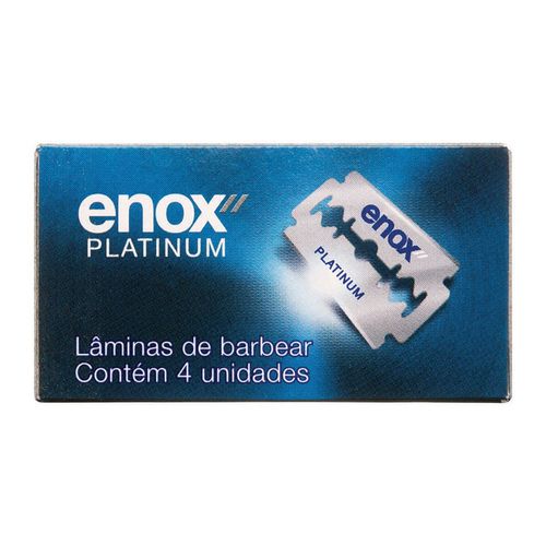 Lâmina de Barbear Platinum Duplo Fio Enox com 4 Unidades