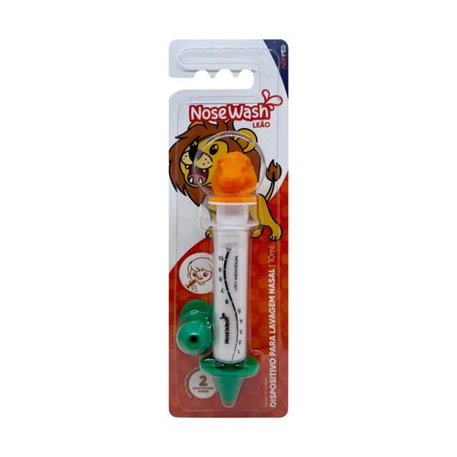Seringa para Lavagem Nasal Infantil Leão Capacidade 10ml com 1 Unidade