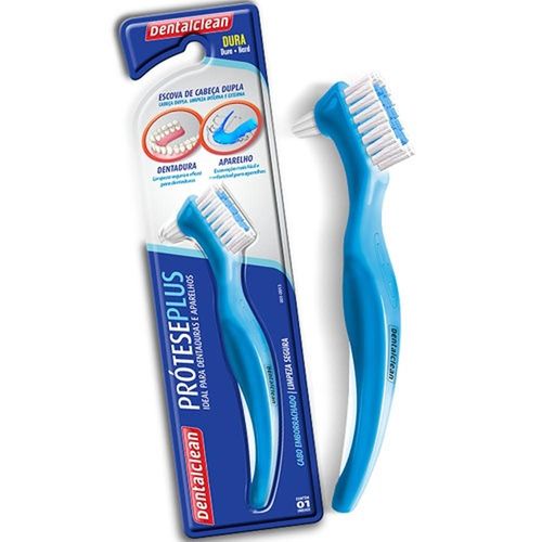 Escova para Limpeza de Dentaduras e Aparelhos Ortodônticos PrótesePlus DentalClean com 1 Unidade