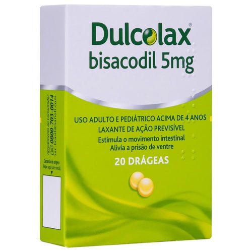 Dulcolax 5mg com 20 Comprimidos Revestidos