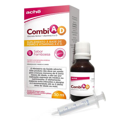 Suplemento Vitamínico Combi AD Sabor Framboesa Solução 30ml