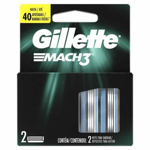 Carga para Aparelho de Barbear Gillette Mach3 com 2 Unidades