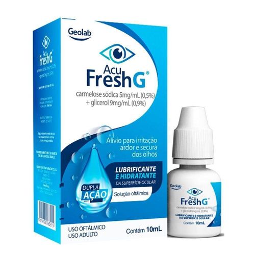 Acu Fresh g 5mg/ml + 9mg/ml Solução de Uso Oftálmico Frasco Gotejador 10ml