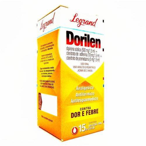 Dorilen 500mg + 10mg + 5mg/1,5ml Solução de Uso Oral Frasco Gotejador 15ml