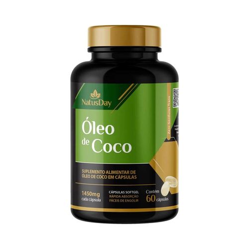 Óleo de Coco 1000mg Natusday com 60 Cápsulas