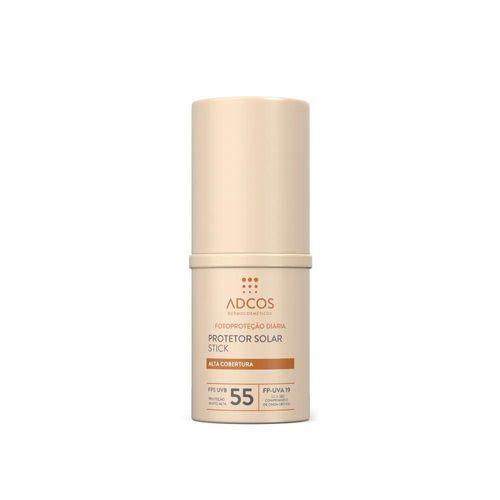Filtro Solar Adcos Fotoproteção Stick FPS 55 Cor Nude 17g