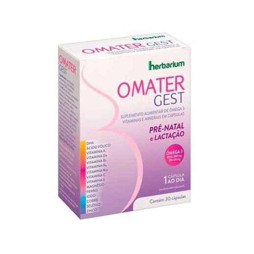 Suplemento Alimentar de Ômega 3 Omater Gest com 30 Cápsulas