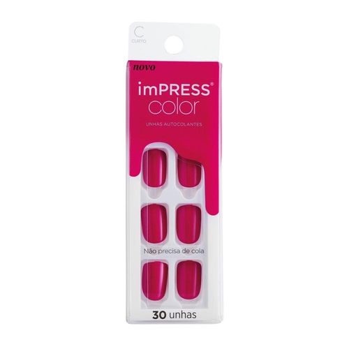 Unhas Postiças Kiss New York Impress Color Curto Orchid Festival com 1 Unidade