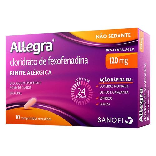 Allegra 120mg com 10 Comprimidos Revestidos