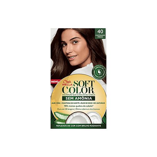 Coloração Soft Color Wella 40 Castanho Médio com 1 Unidade