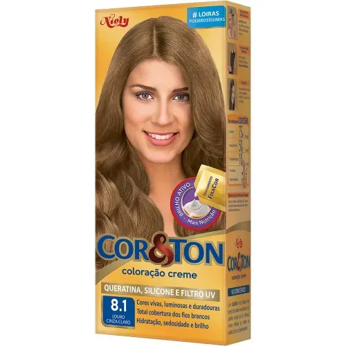 Coloração Creme N° 8.1 Louro Cinza Claro Cor&Ton com 1 Unidade