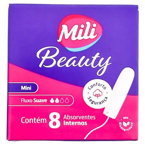 Absorventes Internos Mili Beauty Interno Mini 1398 Mini com 8 Unidades