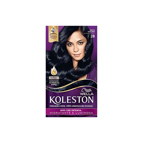 Kit Coloração Creme 28 Preto Azulado Wella Koleston com 1 Unidade