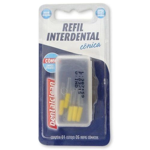 Kit Interdental Cônicos Dentalclean com 1 Estojo + 5 Refis para Escova